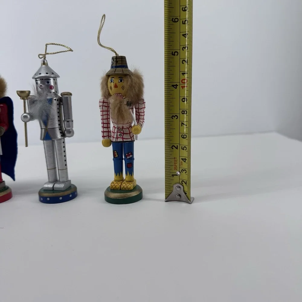 Wizard of Oz Wooden Nutcracker Christmas Ornaments Set of 4 Dorothy Tin Man